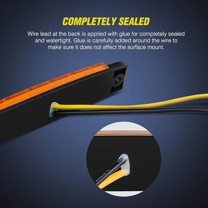 Nilight TL-14 10PCS 3.8” 6 Amber Indicator Rear Side Truck Trailer RV Cab Boat Bus Lorry LED Marker Clearance Light