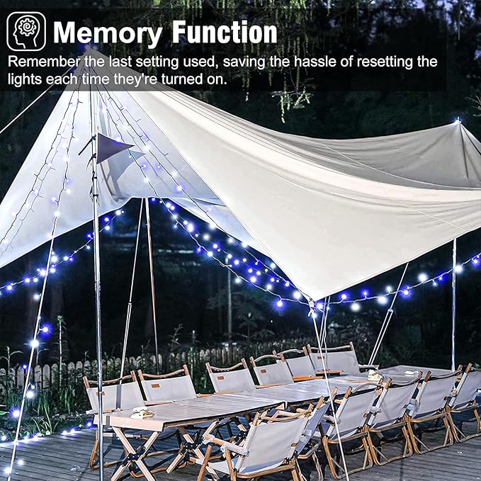 Blue and White Christmas Lights Outdoor, 100FT 300 LED String Lights for Outside Waterproof with 8 Modes, Connectable Plug in Fairy Lights for Indoor Patio Garden Xmas Tree Party Decorations