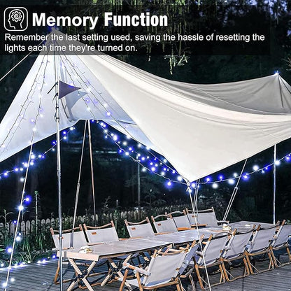 Blue and White Christmas Lights Outdoor, 100FT 300 LED String Lights for Outside Waterproof with 8 Modes, Connectable Plug in Fairy Lights for Indoor Patio Garden Xmas Tree Party Decorations