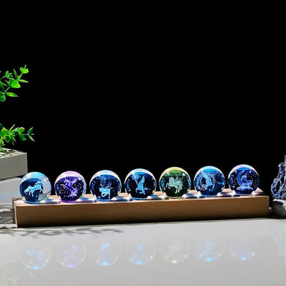 Qianwei 3D Crystal Ball Unicorn Gifts for Women Men - 7pcs Unicorn Decor Glass Figurines Statue Stuff for Room Decorations Birthday for Lovers Keepsake Paperweight