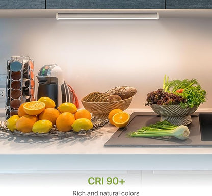 ASD Swivel LED Under Cabinet Lighting Plug in or Hardwired 18 Inch, Dimmable Under Cabinet Lights with High/Low/Off Switch, 3CCT 2700K-4000K, Linkable Under Counter Lights for Kitchen, White, ETL