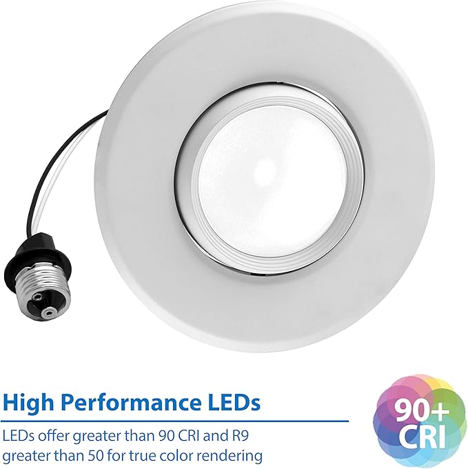NICOR Lighting 5/6 inch Adjustable LED Eyeball Retrofit Downlight Kit in 4000K (DEB56-20-120-4K-WH)