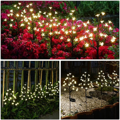 Solar Garden Lights Outdoor,Solar Lights Outdoor Decorative Waterproof for Outside 6Pack, 120Led Solar Flowers Garden Decor, Yard Pathway,Patio Fairy Decorations,Gardening Gifts for Women Mom