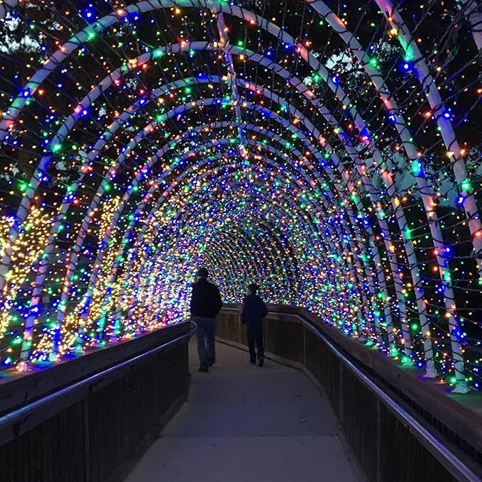 181FT 500 LED Christmas Indoor Outdoor Decorative Lights, 8 Modes Waterproof Plug in Green Wire Fairy String Lights for Christmas Tree Party Wedding Garden Holiday Home Decoration (Multicolor)