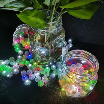 50PCs Mini Led Lights with Hook, Waterproof Round Tiny Led Light for Party Decorations Neon Light for Birthday Party and Wedding Decoration, Colorful-Blinking Lights