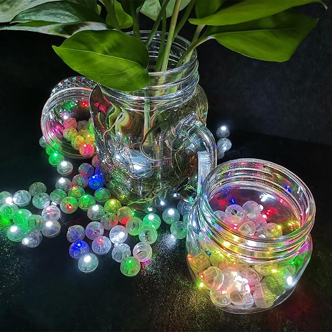 50PCs Mini Led Lights with Hook, Waterproof Round Tiny Led Light for Party Decorations Neon Light for Birthday Party and Wedding Decoration, Warm White-Blinking Lights