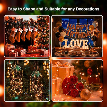 ZGWJ 6 Pack Fairy Lights Battery Operated with Remote, 7ft 20 LED Mini Fairy String Lights with Timer 8 Lighting Modes Waterproof for Halloween Christmas Tree DIY, Parties, Bedroom Decorations Orange
