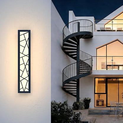 Outdoor Wall Lights 23.6inch Modern Outdoor Wall Sconce LED Long Wall Sconces Black Front Porch Light Waterproof Led Wall Light IP67 3000K Exterior Lighting Fixtures