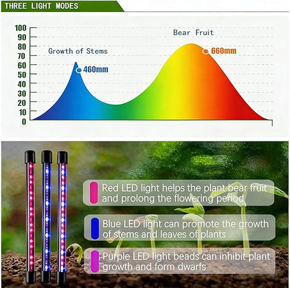 Full Spectrum 4 Heads LED Plant Grow Light with Flexible Gooseneck, 3/9/12H 3 Modes 10 Dimmable Levels, 160 LEDs Clip On Grow Light for Indoor Plants, Seed Starting, Flowers & Vegetables