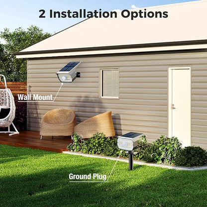 nipify Solar Spot Lights Outdoor Motion Sensor with 3 Modes, [ 2 Pack ] Solar Spotlights Outdoor Waterproof 2-in-1 Auto On/Off Landscape Lighting for Outside Yard Wall Garden Pathway, Warm White