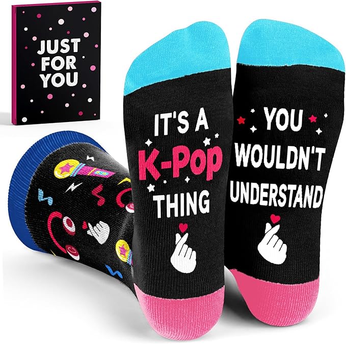 Kpop Merch - Unique Kpop Gifts for Girl, Teen - Cute Korean Socks - Christmas Gifts, Stocking Stuffers for Women