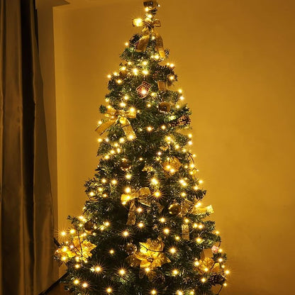 PMS 100-1000 LED Christmas Lights, Low Voltage Fairy String Lights with 8 Modes, Ideal for Xmax Tree, Garden, Home, Party, Halloween Festival Deco (Warm White, 200 LEDs)