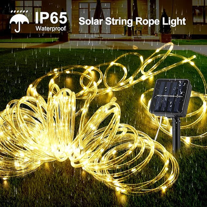 WIND STAR Solar Rope Light, 39FT 100 LEDs Fairy String Light Solar Powered, 8 Modes IP65 Waterproof Tube Light Decorative for Balcony Patio Garden Fence Camping, Warm White