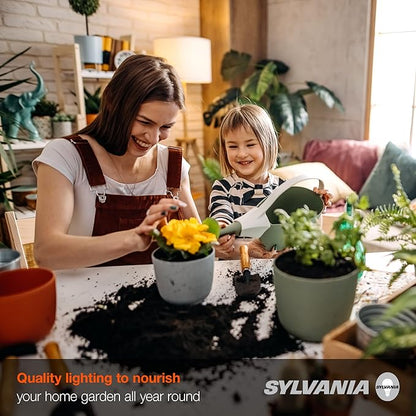 LEDVANCE Sylvania Incandescent Spot-GRO 60W Grow Light Bulb, A19, Dimmable, 705 Lumens, Frosted, 2850K, Soft White - 2 Pack (12280)