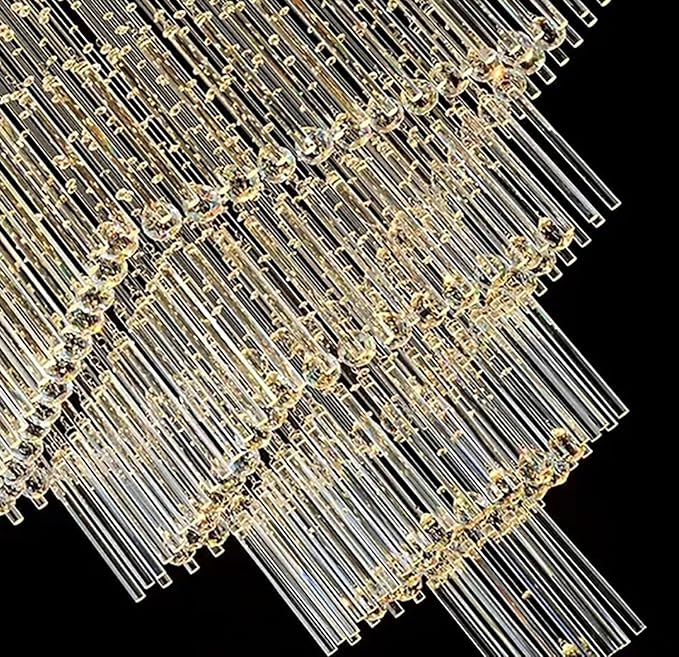 Flashing God D40''X H80'' High Ceiling Chandelier Crystal Raindrop Chandeliers Staircase Large Chandelier Villa Entrance Foyer Ceiling Light High Ceiling Pendant Light Fixture