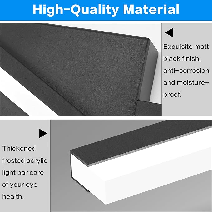 SOLFART Bathroom Lights Over Mirror Dimmable 32 Inch Modern Black Vanity Lights for Bathroom LED Vanity Lighting Fixtures