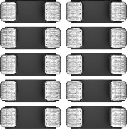12 Packs Blacks Emergency Lights with Backup Battery,Two Head Adjustable Fire Commercial Emergency Light Fixture-UL Listed-120/277VAC-Led Emergency Exit Lights Fixtures for Business.