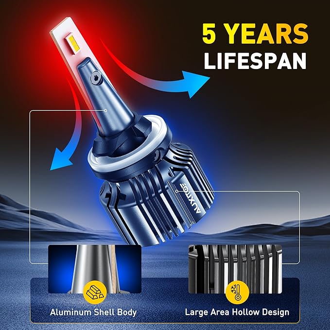 AUXITO 881 889 886 894 862 896 898 LED Fog Light Bulbs 18000LM, 1000% Brighter 6500K H27 Fog Lights, 1:1 OEM Replacement for Cars Trucks SUVs, 3-Minute Installation, IP68 Waterproof, Pack of 2