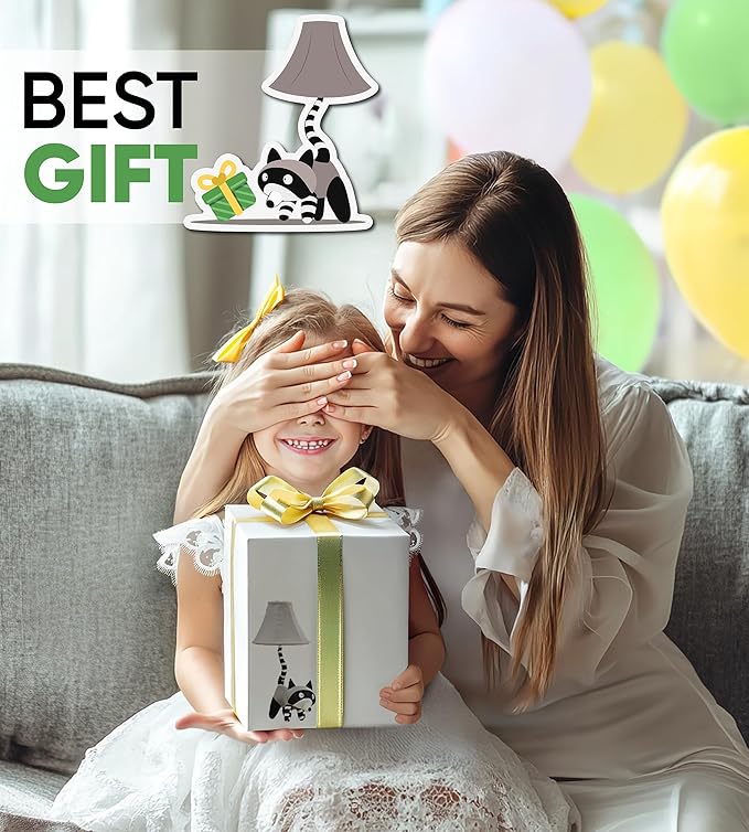 Raccoon Kids Lamp for Boys Bedroom - 20", Animal Lamp for Kids Room - Cute Christmas Gifts, Birthday Gifts for All Ages: Toddler Girls, Children, Grandkids 3 4 5 and Up Years Old, Sister, Brother