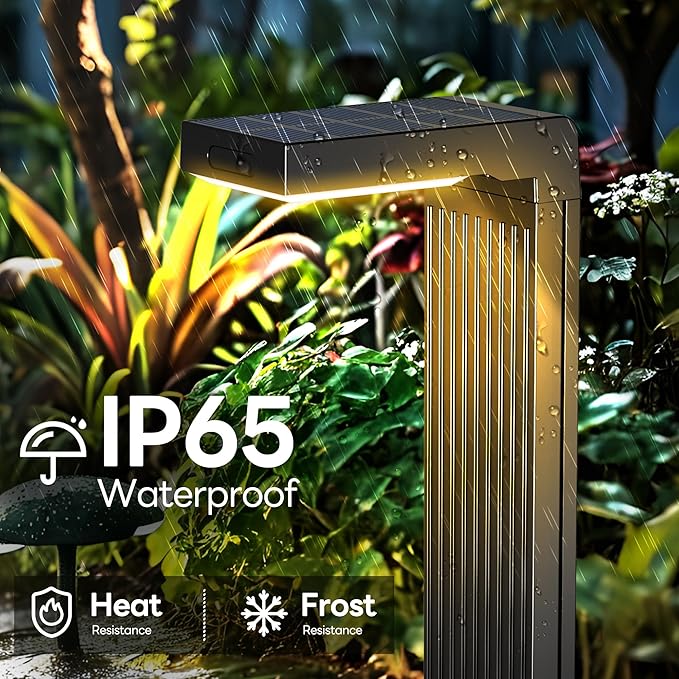 COXSENI Solar Lights Outdoor Pathway, 4Pack Motion Sensor Solar Pathway Lights, 3 Working Modes & 2 Colors Adjustable, IP65 Waterproof Outdoor Landscape Lighting for Garden Yard Driveway Walkway Lawn