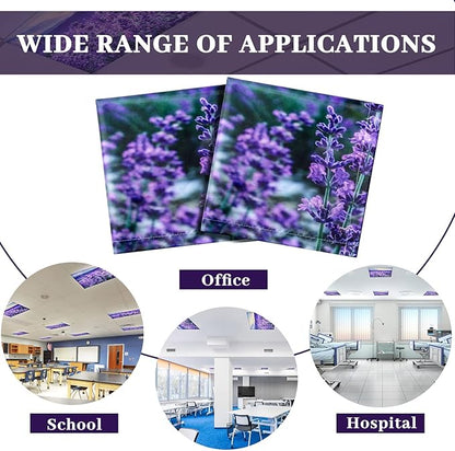 Patelai 8 Pack Fluorescent Light Covers for Classroom Ceiling 4 x 2 Feet Magnetic Light Covers Filter for Office School Drop Ceiling Supplies(Lavender)