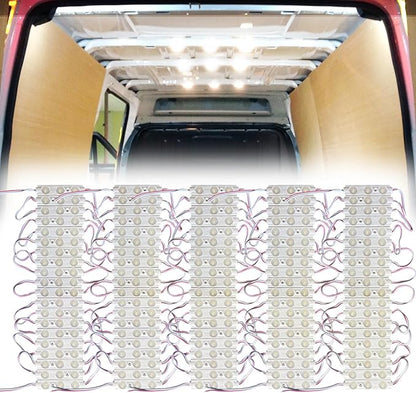 Ampper 12V 300 LEDs Interior Van Lights, LED Ceiling Lights for Van RV Boats Caravans Trailers and More (100 Modules, White)