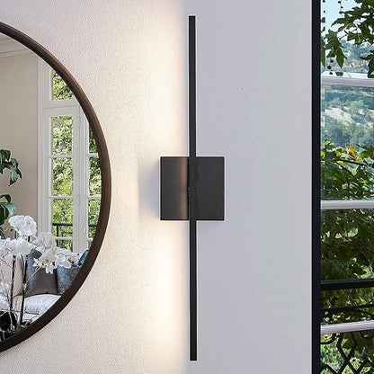 Black Bathroom Light Fixtures - 24 Inch Black Vanity Lights for Bathroom Led Vanity Lighting Bar Over Mirror Dimmable Wall Sconce with 3500K Warm White