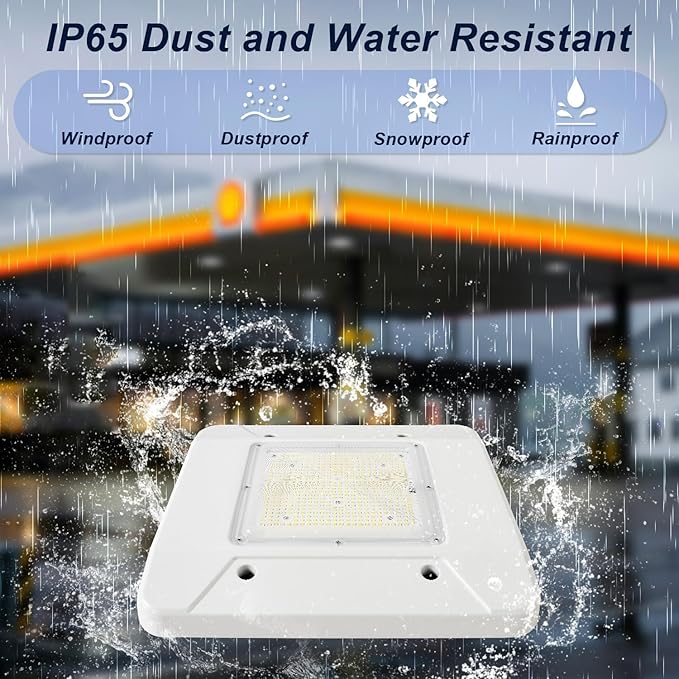 150W LED Canopy Light, 21000LM 5700K Daylight, Surface Mount Gas Station Ceiling Light (700W HID/HPS Equiv.), IP65 Waterproof Commercial Parking Garage Lighting, 100-277VAC UL Listed (1 Pack)