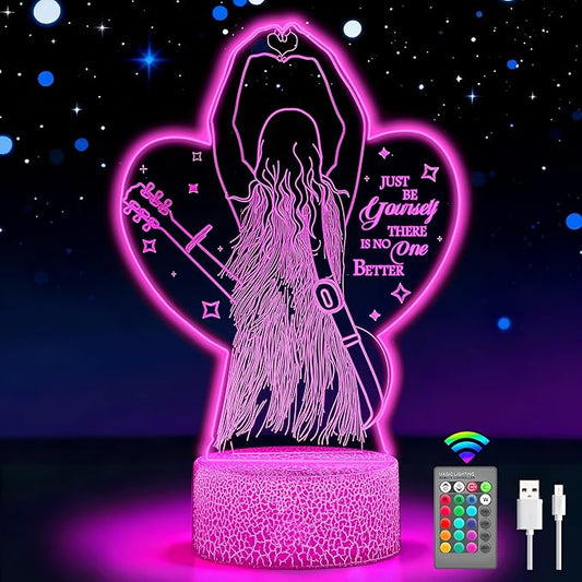 Teen Gir Gifts - Christmas Gifts for Music Fans, 16-Color LED Night Light with Remote & Touch, Cute Room Decor and Fan Gift, Birthday and Christmas Gifts for Teen Girls and Friends