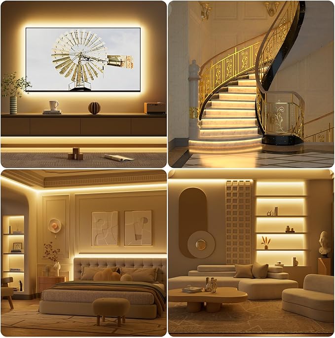 PAUTIX COB LED Strip Light 2700K, 24ft/7.5m Dimmable 3780LEDs DC24V Warm White LED Strip Light,High Lumen Tape Light with RF Remote Timer Function and 48W Power Supply for Home DIY Lighting Project