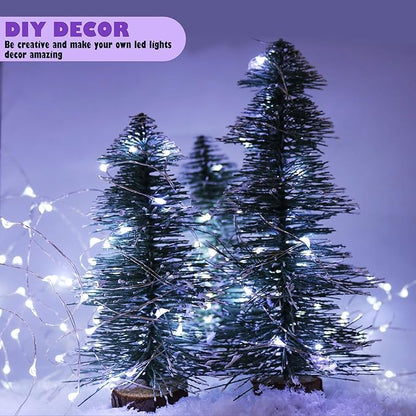 6 Pack Fairy Lights Battery Operated No Remote Waterproof Firefly Lights LED Starry String Lights 20 LEDs 7ft Silvery Copper Wire for Wedding Party Bedroom Patio Christmas Decor Cool White