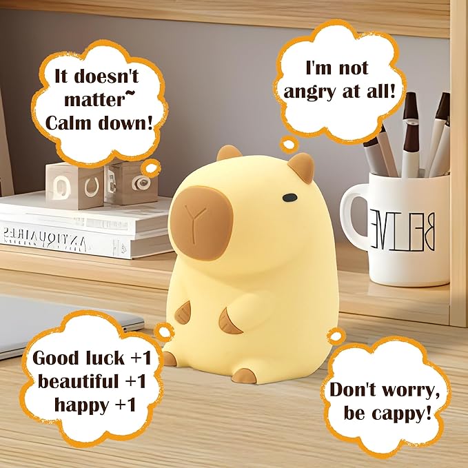 Anywin Cute Capybara Gifts, Capybara Lamp, Squishy Animal Night Light with Timer & Dimmer for Bedroom Decor, Silicone Rechargeable Bedside Light for Kids Boys Girls Women Baby Toddler Teens Gifts