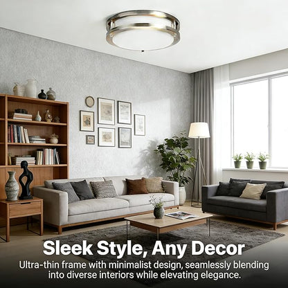 Drosbey 50W Dimmable LED Ceiling Light Fixture, Kitchen Light Fixtures, Flush Mount Ceiling Lights for Bedroom, Bathroom, 3000K/4000K/5000K Selectable, Super Bright 5000LM, UL Listed
