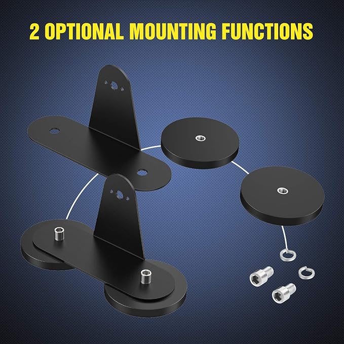 Nilight 2PCS Magnetic Base LED Light Bar Mounting Brackets, Powerful Sucker Holder for Straight Curved Side-Mounted Light Bar Mounting on Hood Roof, 2 Years Warranty, Black