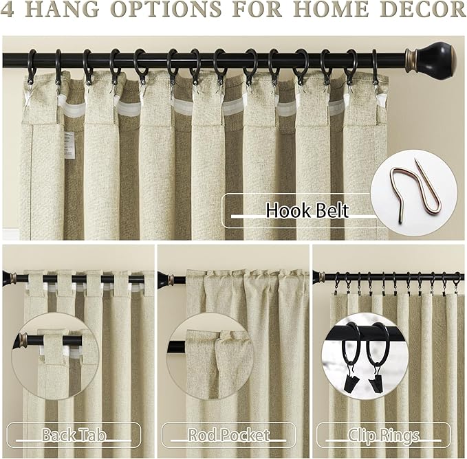 DUALIFE 84 Inch Wide Blackout Curtains -96 Inch Wide Vertical Backdrop Drapes for Sliding Glass Patio Door,High Ceiling Curtains,Room Darkening Bedroom Draperies for Living Room W84 x L96 Inch,2 Pcs