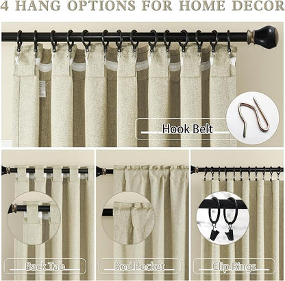 DUALIFE 84 Inch Wide Blackout Curtains -96 Inch Wide Vertical Backdrop Drapes for Sliding Glass Patio Door,High Ceiling Curtains,Room Darkening Bedroom Draperies for Living Room W84 x L96 Inch,2 Pcs