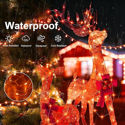 AIKEI 6 Pack LED Fairy Lights with Timer Battery Operated, Mini String Lights with Remote Waterproof 7ft 20 Led Firefly Starry Lighting for Wedding Party Bedroom Garden Christmas Decoration Orange