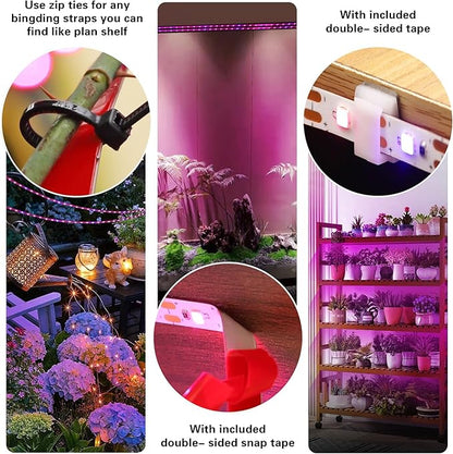 Grow Lights for Indoor Plants，120 LEDs Waterproof led Grow Lights Full Spectrum,USB Plug-in Dimmable Auto On/Off with 3 Timers Plant Light, for Indoor Plants Seeding Veg Flower Growing Lamp(6.56ft)