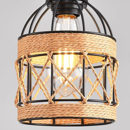 Farmhouse Pendant Light Fixture, Black Pendant Lights for Kitchen Island Industrial Lantern Pendant Light Fixtures with Light Shade, Adjustable Height Hanging Pendant Lighting