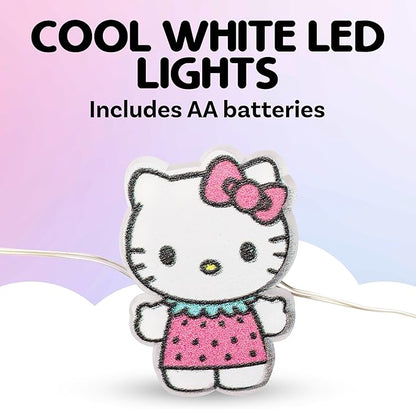 Silver Buffalo Sanrio Hello Kitty Strawberry Dress 20ct Decorative String Lights, 7 Feet Long, Battery Powered (2 AA Batteries Included), Cool White LED, Indoor Use Only