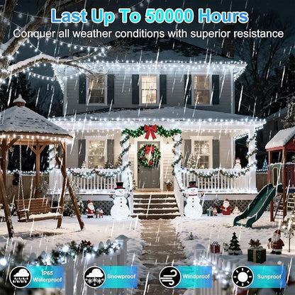 1500 LED 470FT Christmas String Lights, 12 Modes and Timer Memory Dimmable, Plug in Outdoor Waterproof Dark Green Wire Twinkle Fairy Light for for Xmas Yard Tree Wedding Party Outside Decor Cool White