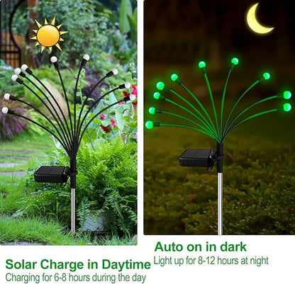 Kohlrabi Solar St Patricks Day Lights Outdoor, 10 Pack 80 LED Green Firefly Lights Waterproof, Sway by Wind, Solar Wind Swaying Light for Yard Patio Backyard Garden Flower Bed Pathway Decoration