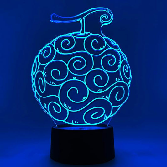Otaku Lamps Gum Gum Fruit One Piece – Anime Lamp Figure Night Light, 16 Color RGB LED – 3D Anime Room Décor Gift for Otaku