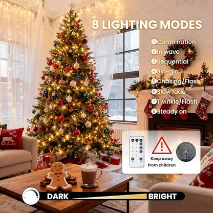 Dailyart Fairy Lights Plug in, 3000 Led Cluster Lights with Timer 195Ft Waterproof Warm Twinkle String Light with Remote for Bedroom Wreath Garland Window Wedding Christmas Tree Decoration,Black Wire