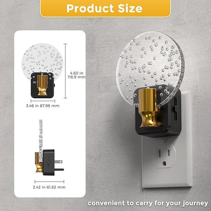 L LOHAS LED Night Lights Plug into Wall, Dusk to Dawn Sensor, 3000K Soft White LED, 180° Rotating Acrylic Bubble Nightlight, 0-100lm Adjustable Brightness, 2-Pack for Bedroom, Bathroom, Hallway