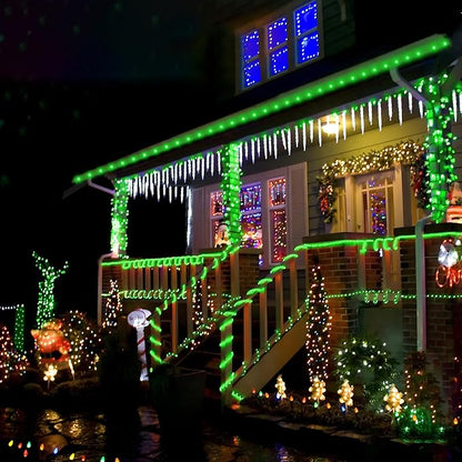 Solar Rope Lights, 33ft 100LED Solar String Lights, 8 Modes Waterproof Solar Powered Outdoor Light, Flexible Clear Tube Light for Garden Backyard Patio Deck Porch Pool Tree Christmas Decoration -Green