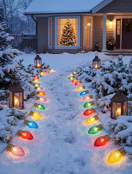 16Ft Jumbo LED Multicolor Christmas String Lights Outdoor with 10 LED Strawberry Bulb, Connectable Hanging String Lights for Indoor Home Outdoor Porch Patio Eave Xmas Trees Roofline Decorations