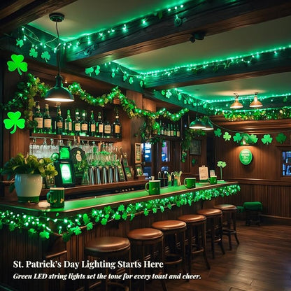 Etinga 200 LED Green String 66ft, Plug in Fairy with 8 Modes, Indoor Outdoor Decoration for St. Patrick's Day, Christmas, Garden, Bedroom, Patio (Green, 200 LEDs, 66ft)