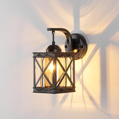 Wall Sconces Lights Lamp for Indoor, Vintage Vanity Light Fixtures, Matte Black Farmhouse Wall Mount Lighting Lanterns for Living Room Mirror Hallway Kitchen Inside