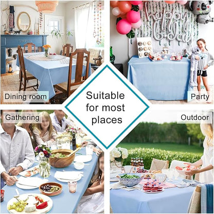 Hiasan Dusty Blue Square Tablecloth - Waterproof Spillproof and Wrinkle Resistant Washable Polyester Table Cloth for Dining Party, 54 x 54 inch